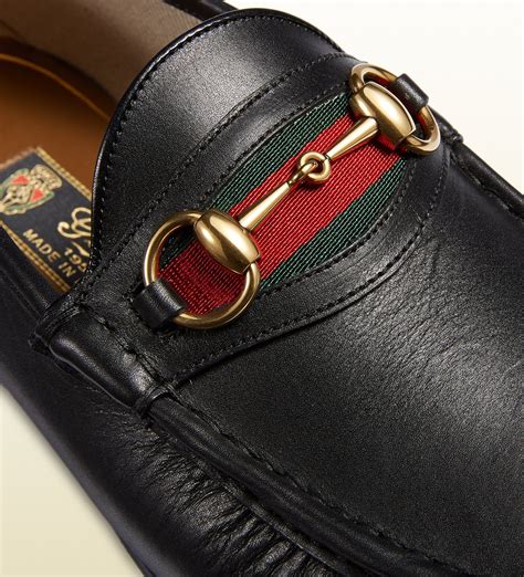 gucci mens black loafers